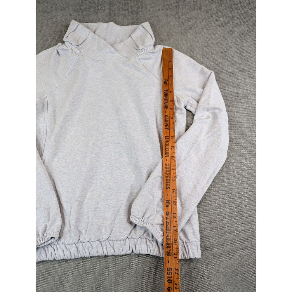 Lululemon Sweatshirt Women Sz 4 Gray Funnel Neck Elastic Pullover Running Casual - Picture 5 of 6